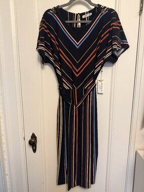 Dex Striped Belted Dress